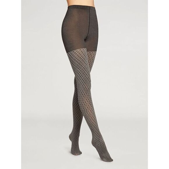 Wolford Accessories - NWT Wolford Cotton Spots Tights Black/Ash XS